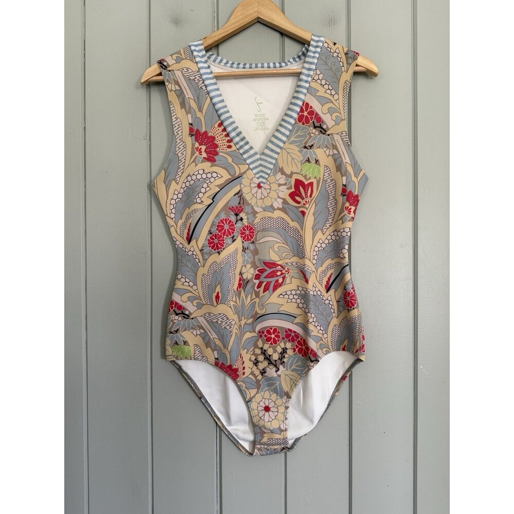 SEEA Lido Surf Suit M Medium One Piece Swimsuit Beach Boho Retro V-Neck Floral
